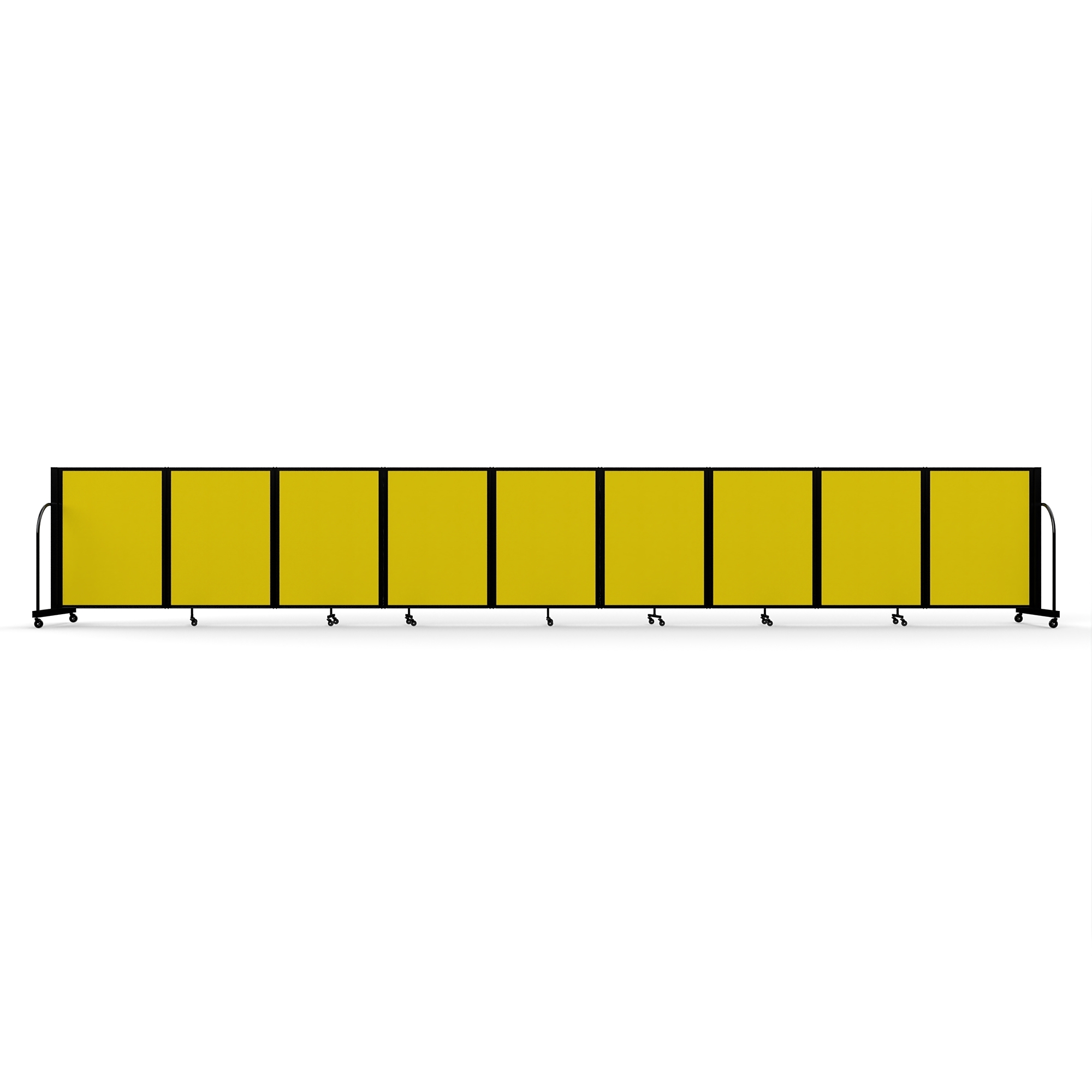 Screenflex Full Motion Divider, 4' x 25'1", Black Frame, Primary Yellow
